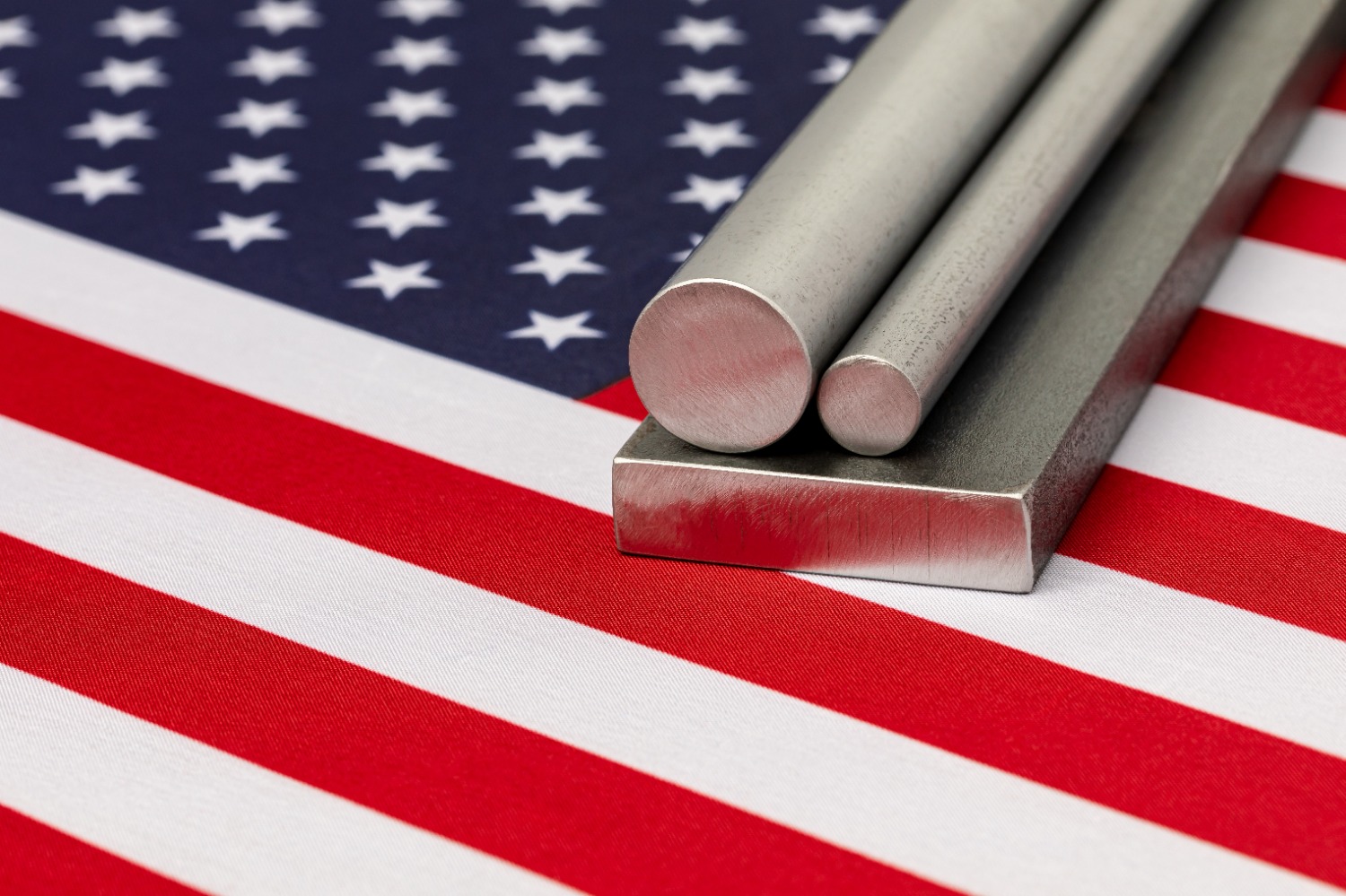 Steel on American flag