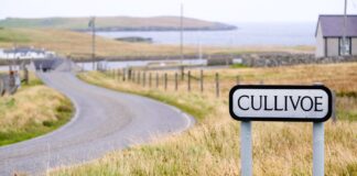Cullivoe road sign