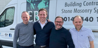 L-R: Brian Ticcioni, EBS; Kerr McEwan, M Squared; Dr Alex Reid and Graeme Cook, both Apsis Business Components