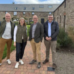 Kinross architecture practice details Orwell Farm progress to local politicians Politicians in Orwell Farm visit