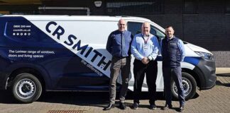 CR Smith's Colin Joyce and Paul Cowan pictured with Bill Black of Wellhouse HA