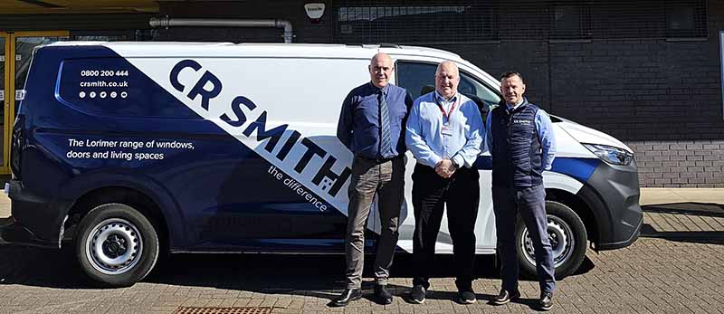 CR Smith's Colin Joyce and Paul Cowan pictured with Bill Black of Wellhouse HA