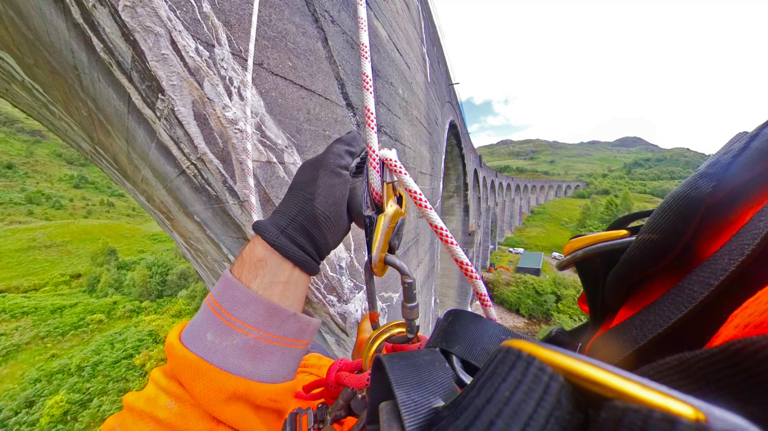 Operator works on Glenfinnan Viaduct