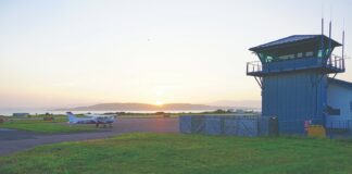 Oban Airport at sunset