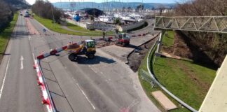 Construction work on road