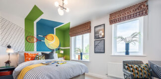 A tennis themed bedroom