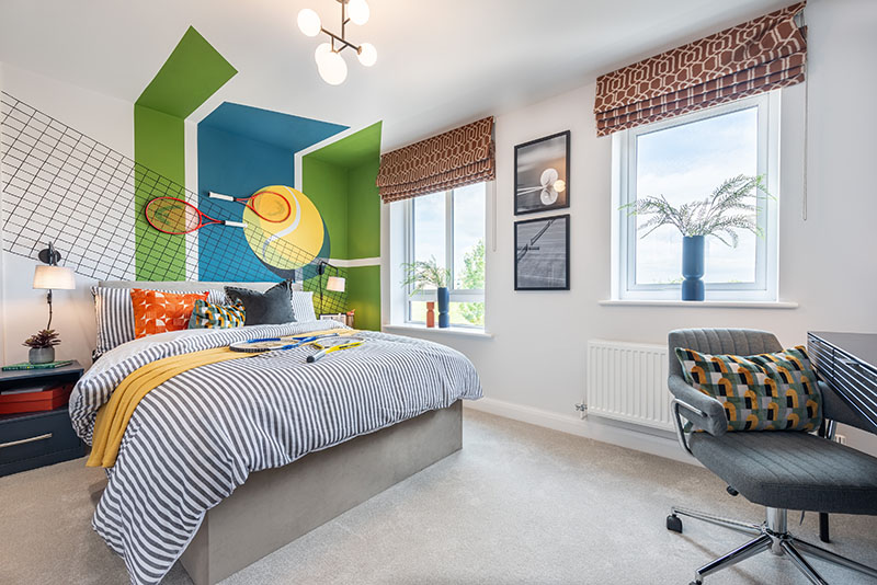 A tennis themed bedroom 