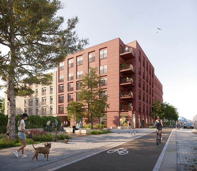 CGI of a new site on Salamander Street in Leith