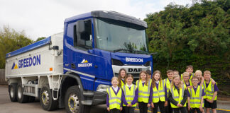 Children learning about construction careers