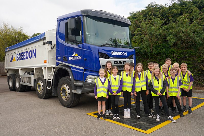 Children learning about construction careers