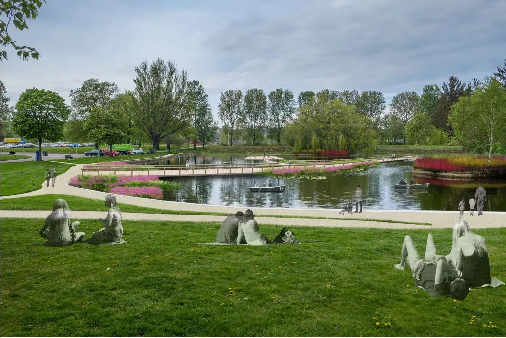 Artist's impression of Cooper Park pond