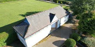 Aerial shot of Cooper Park toilets