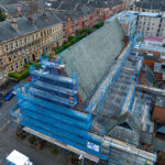 Scaffolding on a church
