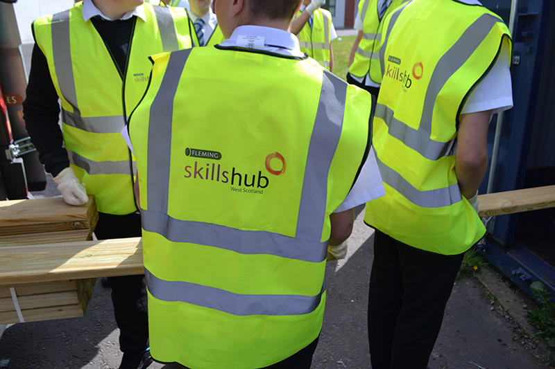 Construction worker with hi-viz vest