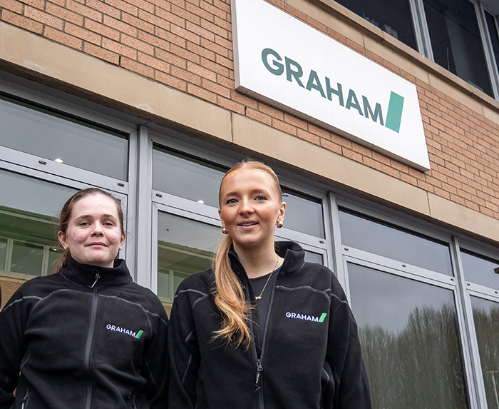 Two young women on construction training programme