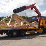 Muir to supply timber kits for Kirkintilloch affordable homes development Timber kits on a trailer