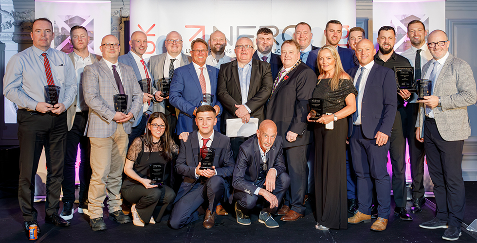 NFRC Scottish Roofing award winners on stage