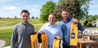 Golfers at charity event