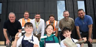 Barratt staff with school pupils