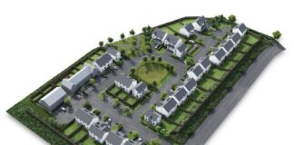 Aerial shot of development