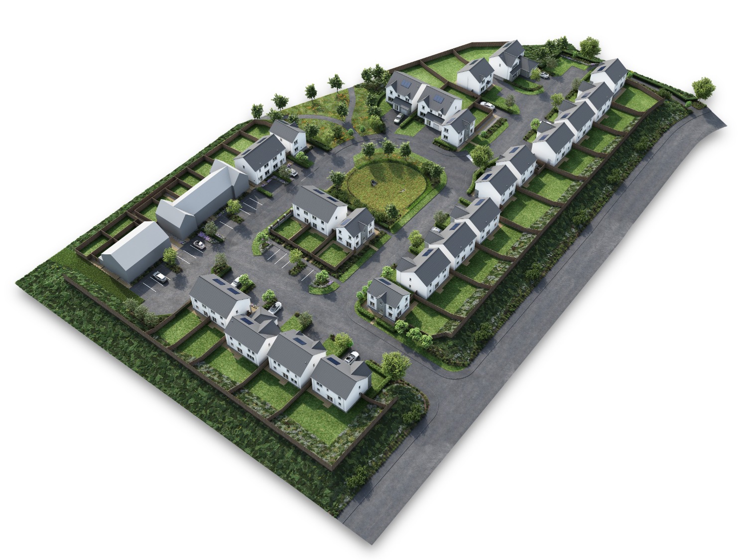 Aerial shot of development