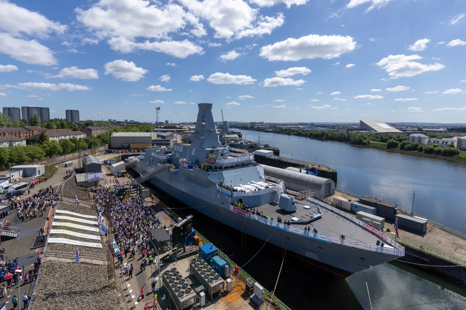 Aerial shot of HMS Glasgow
