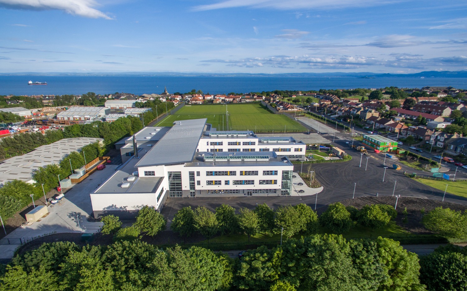 Aerial shot of school