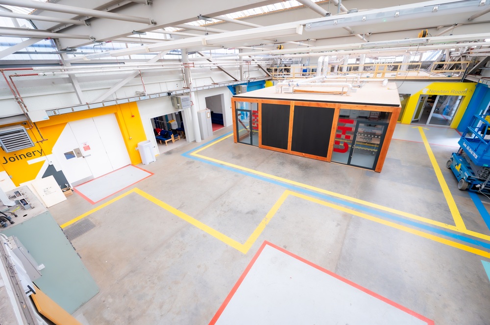 Aerial shot of new space