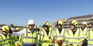 Firefighters on housebuilding site