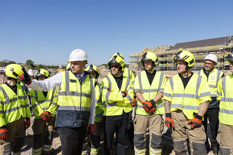 Firefighters on housebuilding site