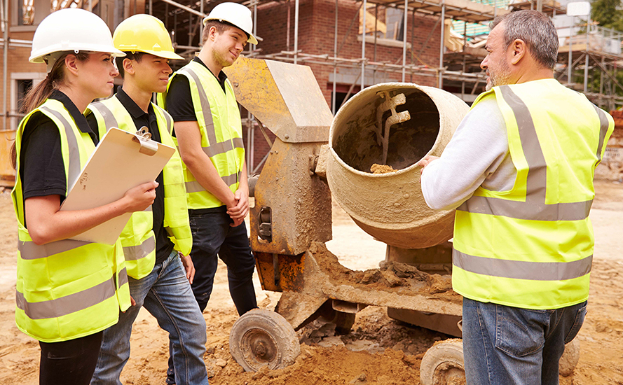 Workers on a construction site