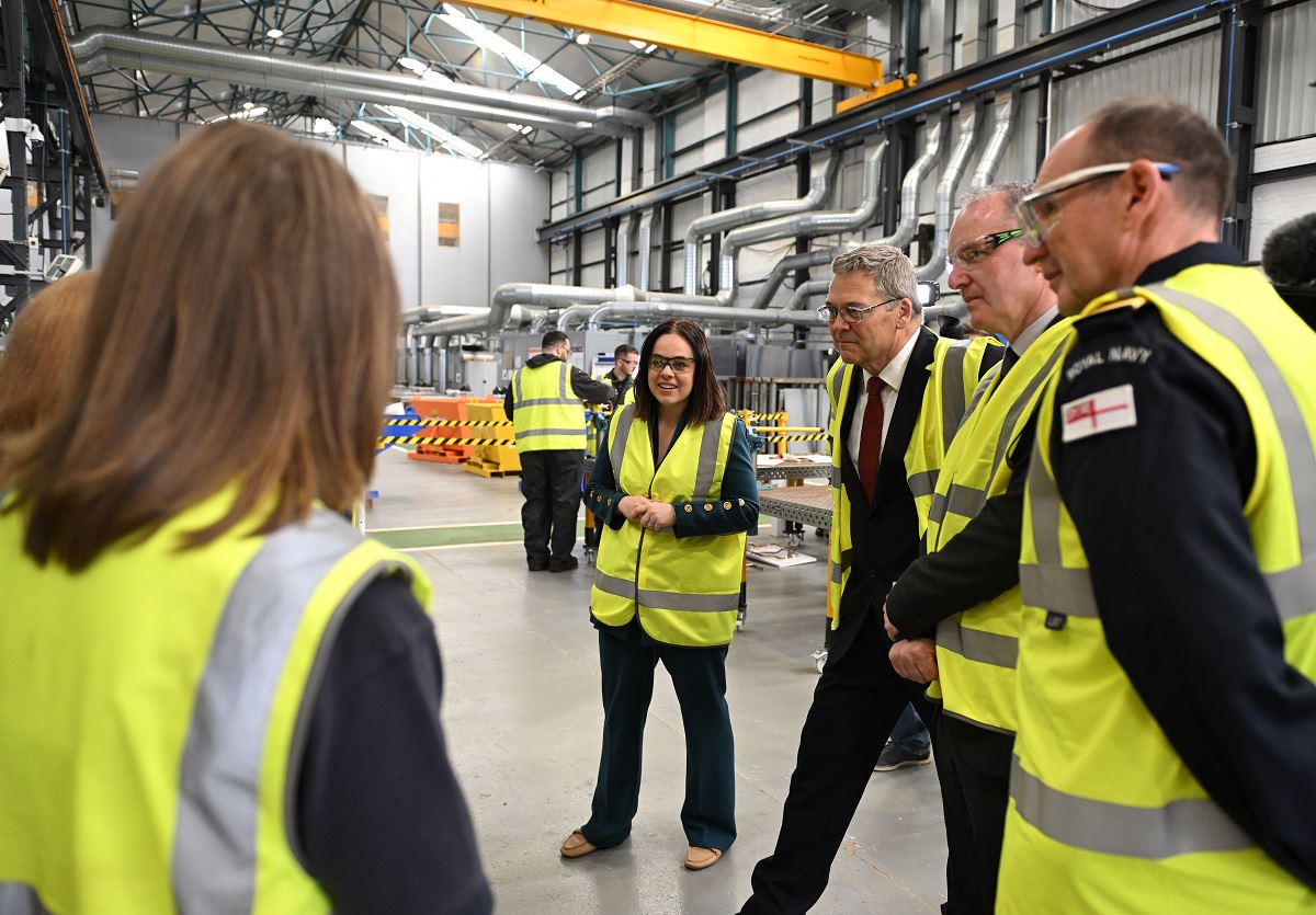 Kate Forbes tours BAE Systems' Govan base