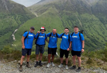 Scaffolding team completes gruelling trek to raise over £36,000 for charity JR Scaffold team on West Highland Way