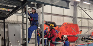 Learners on wind turbine cross-skill pilot completing GWO training