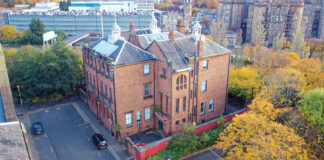 Aerial shot of building