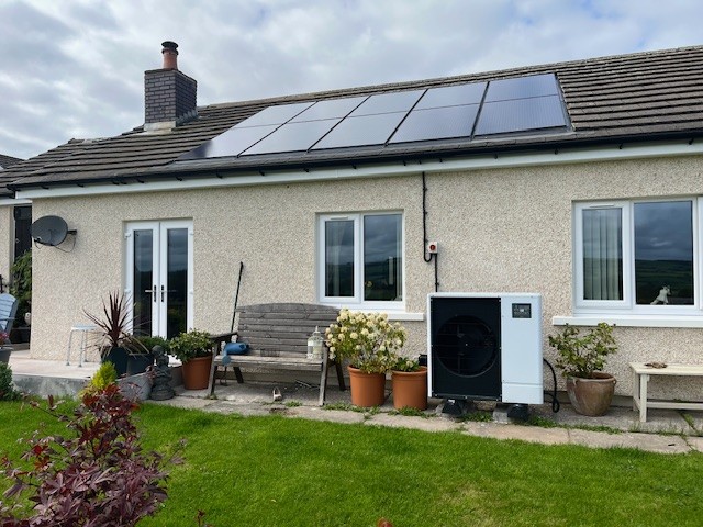 Home with air source heat pump