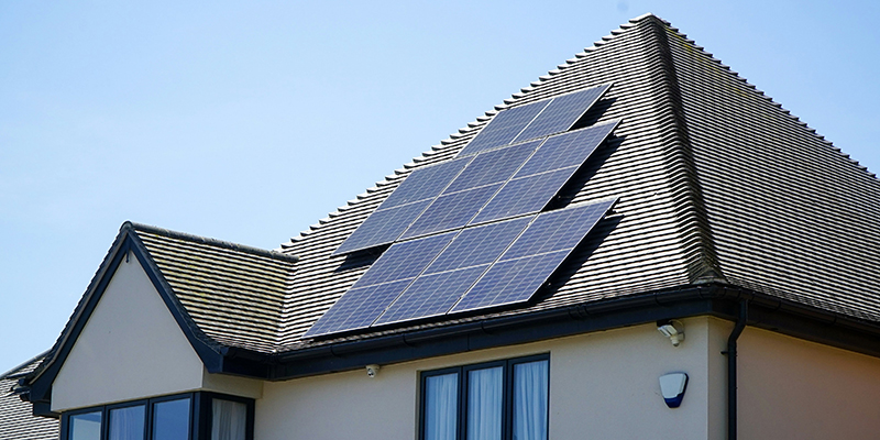 Solar panels on roof