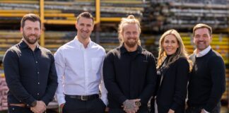 Ross Archibald (second from left) with the Access City Scaffolding team