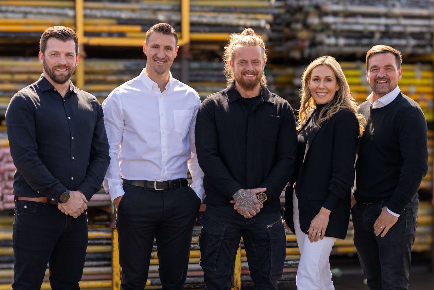 Ross Archibald (second from left) with the Access City Scaffolding team