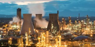 Grangemouth Refinery at night