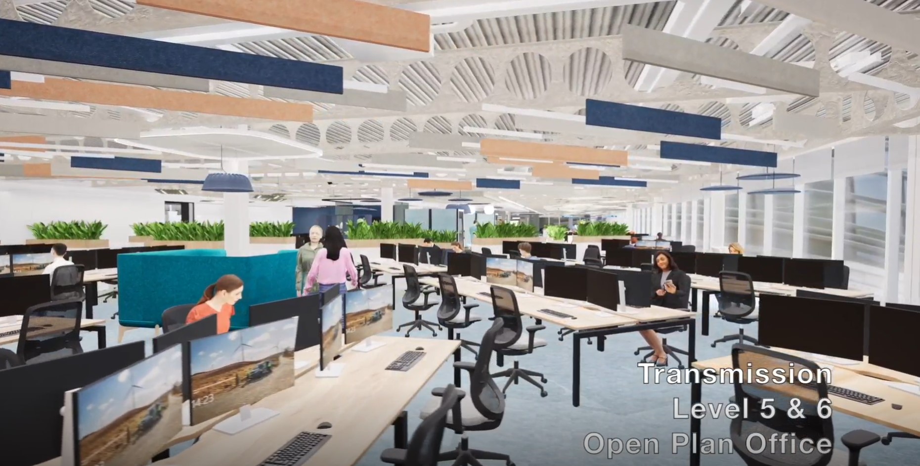 CGI of office fit-out