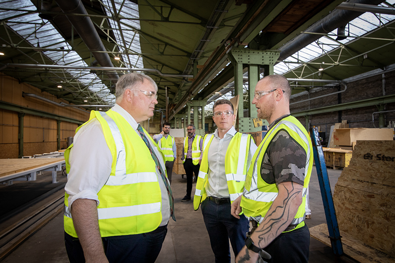 MP Chris Kane meeting Deeside employees