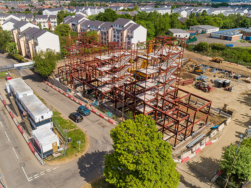 Net zero carbon housing development under construction