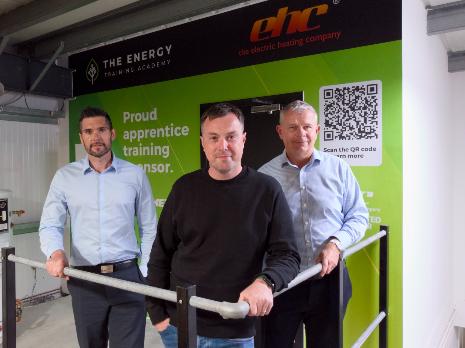 Colin Garvey (centre) with ETA co-founder Andrew Lamond (l) and EHC chief executive David Garrett