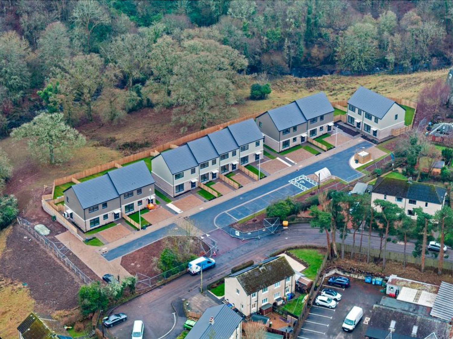 Aerial of homes