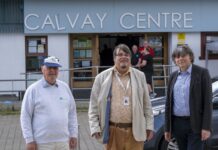 (L-R) - Duncan McLean, former director of Calvay Housing Association; Steven Blomer, chair of Calvay Housing Association; Nick Dangerfield, director of Calvay Housing Association.