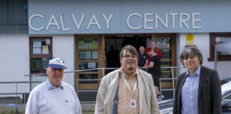 (L-R) - Duncan McLean, former director of Calvay Housing Association; Steven Blomer, chair of Calvay Housing Association; Nick Dangerfield, director of Calvay Housing Association.