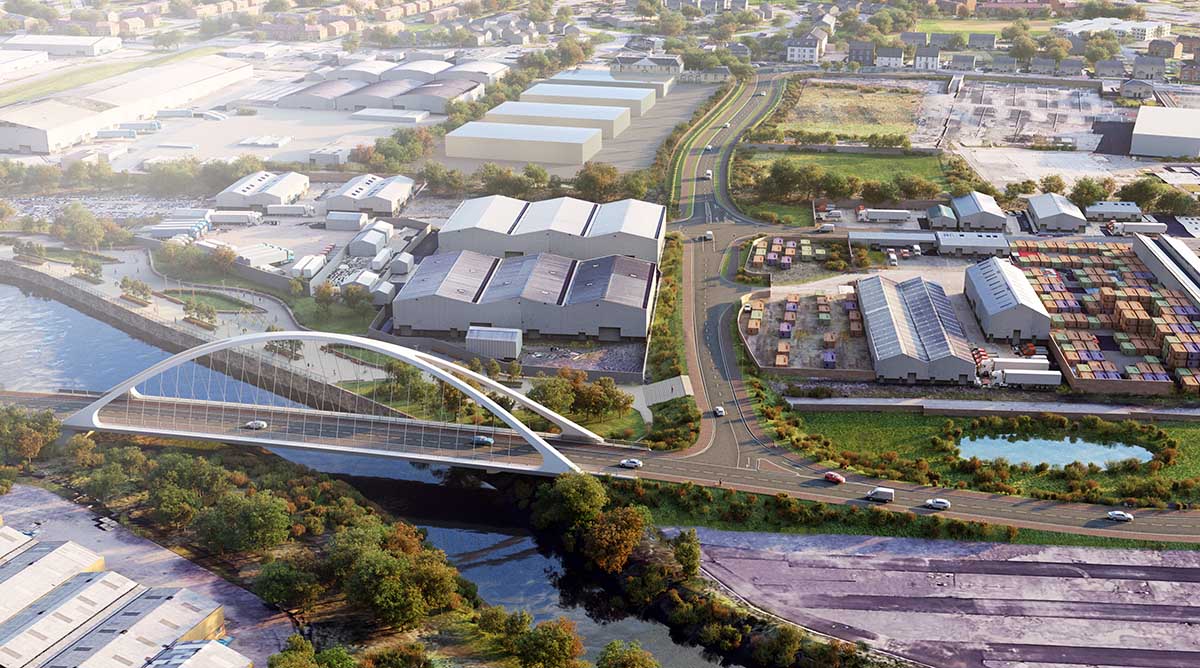 CGI of aerial view of AMIDS South project