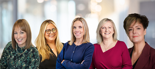 L-R: Karen Campbell, Louise Chambers, Hazel Davies, Elaine Farquharson-Black, Marion Forbes