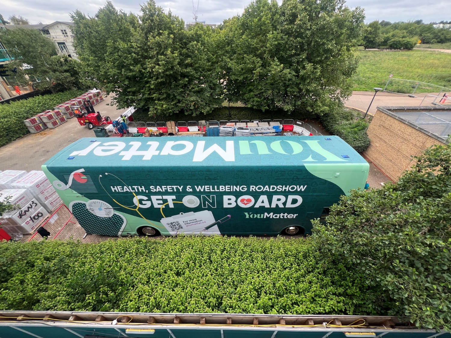 Aerial of bus